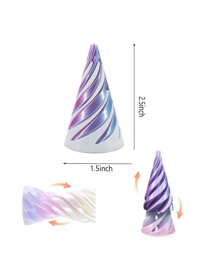 OSHIMA 2 Pcs Spiral Cone Fidget Toy, Impossible Cone, Pyramid Passthrough Sculpture Toy, 3D Printed Spiral Cone, Relief Fidget Toy for Adults & Kids, Passthrough Impossible Pyramid for Anxiety Relaxing - Image 2